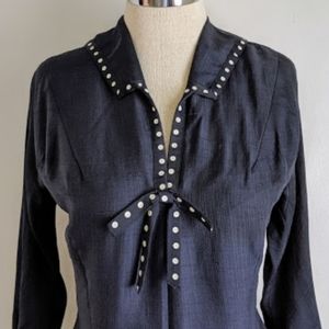 vintage 60's sailor inspired structured blouse
